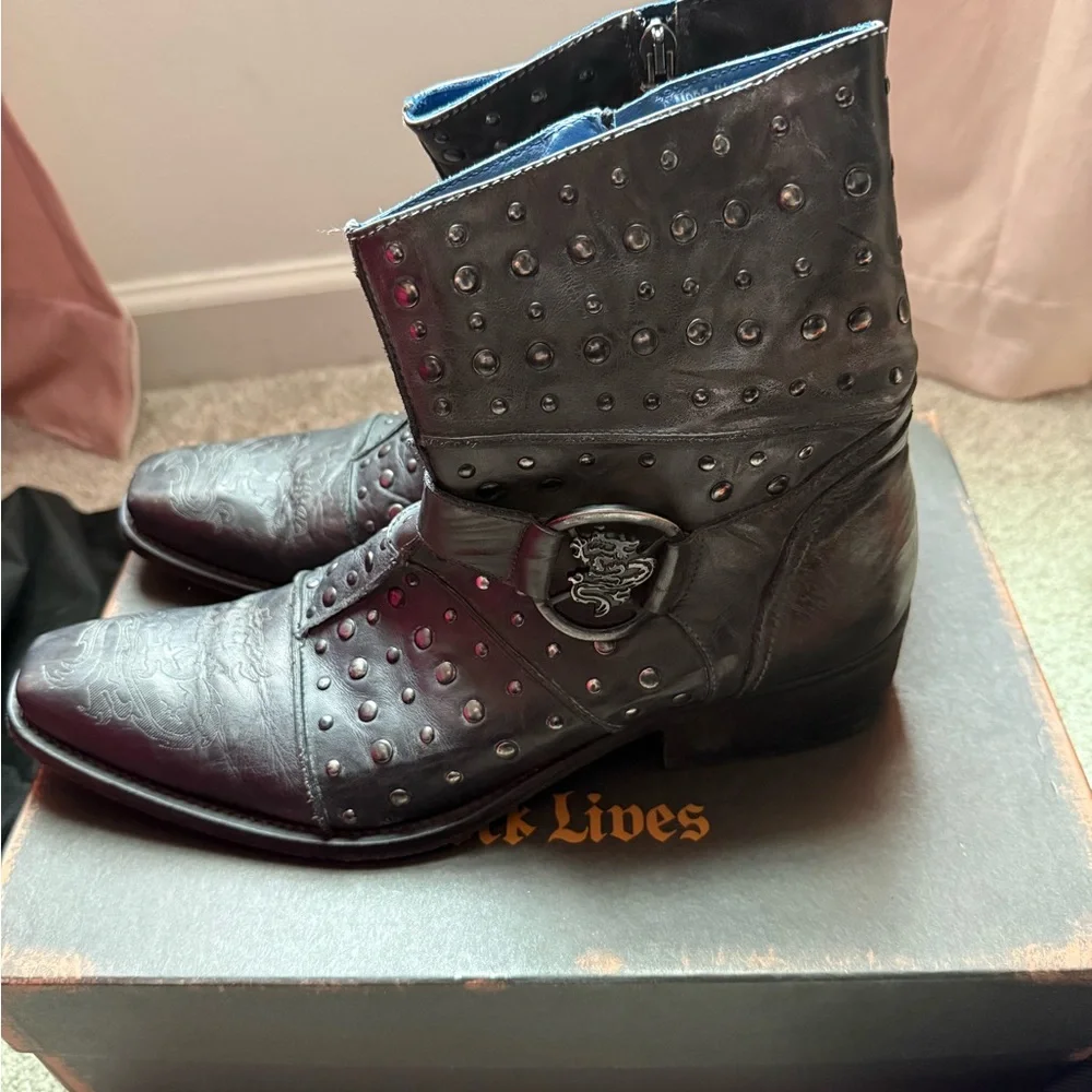 Mark Nason Men's Black Italian leather boots - Picture 4 of 6